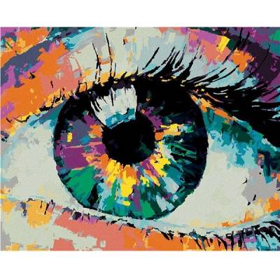 zuty Malování podle čísel Barevné lidské oko 80 x 100 cm bez rámu a bez vypnutí plátna