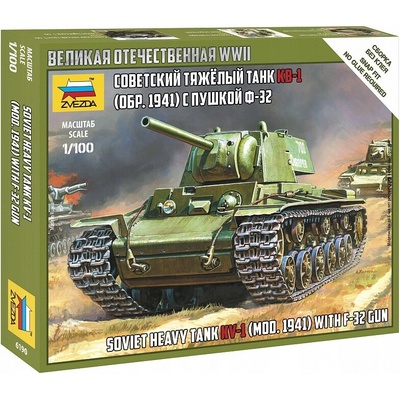Zvezda Wargames WWII tank 6190 KV 1 with F 32 GUN 1:100