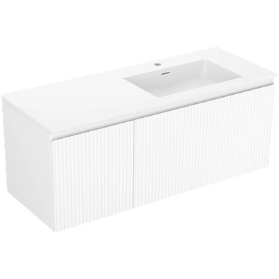 Mexen Rivel баня шкаф 120 см с мивка Otis дясна, 1S, 1D, оребрена, бяла мат - 91A23-12047-3-BBFF01-W18P01 (91A23-12047-3-BBFF01-W18P01)