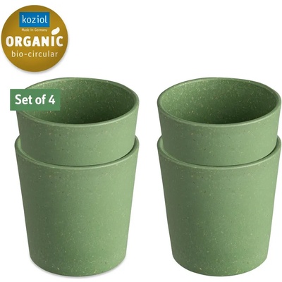 Koziol Пластмасова чаша CONNECT, комплект 4 бр. , 190 мл, естествено зелено листо, Koziol (KOZ7141703)