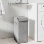 vidaXL Сгъваем кош за пране сив 26x34, 5x59, 5 см изкуствен лен (351039)