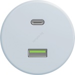 Kliklap - Ретро USB гнездо A+C без рамка, синьо (KA0075)