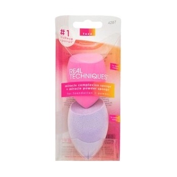 Real Techniques Chroma Miracle Complexion hubka na tekutý make-up + Miracle Powder hubka na púder