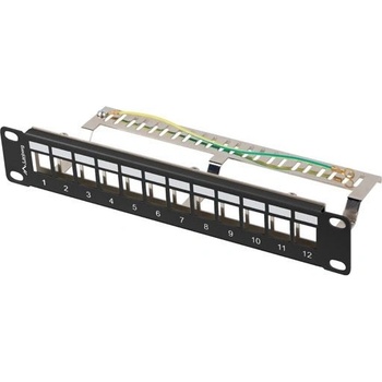 Lanberg Пач панел Lanberg patch panel blank 12 port 1U 10" ftp for keystone modules black v2 (PPKS-9212-B)