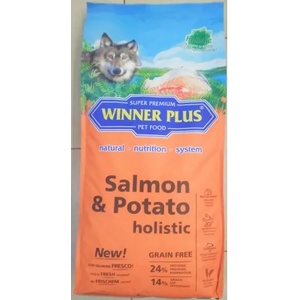 WINNER PLUS Salmon & Potato holistic - холистична храна за пораснали, чувствителни кучета БЕЗ ЗЪРНО, за всички породи, Германия - 12 кг