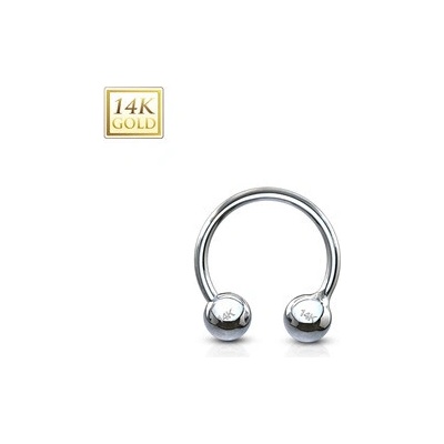 Šperky4U Zlatý piercing podkova, 1,2 x 10 mm, Au 585/1000 ZL01111-1210-WG