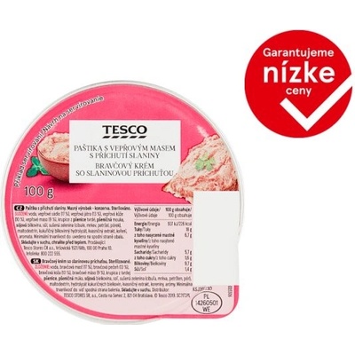 Tesco Bravčový krém so slaninovou príchuťou 100 g
