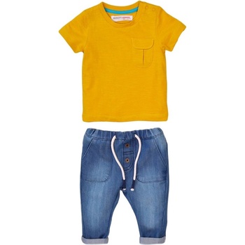Minoti Chlapčenská súprava tričko a džínsové nohavice Planet 4 žltá