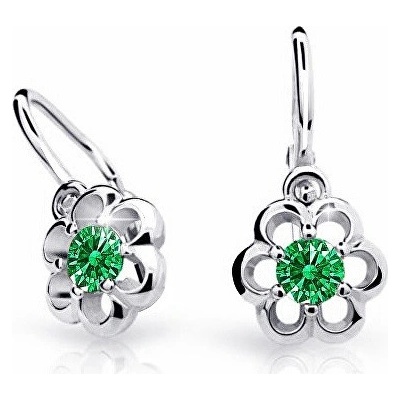 Cutie Jewellery detské náušnice z bieleho zlata C1947-10-X-2 zelená
