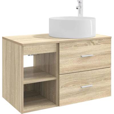vidaXL Комплект мебели за баня 2 pcs Дъб сонома Инженерна дървесина (3403930)