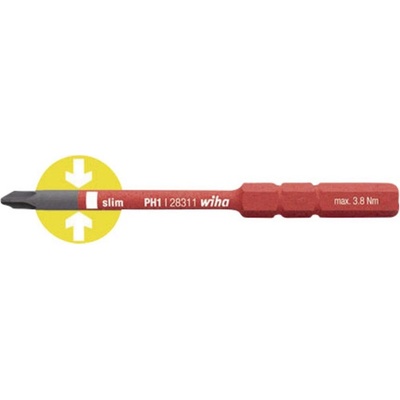 Bit křížový PH0/75 mm 1000 V Phillips slimBit electric WIHA-43116