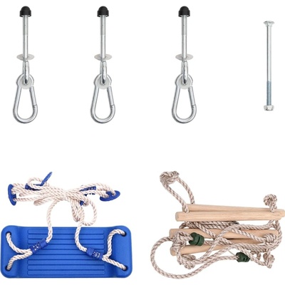 Vidaxl Houpačkový sedák s provazovým žebříkem modrý