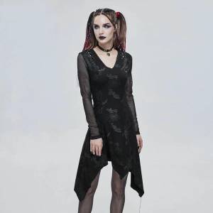 Devil fashion дамска рокля с дълъг ръкав devil fashion - skt135
