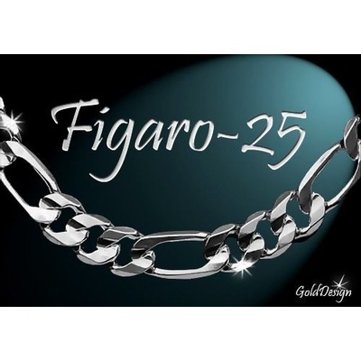Gold Design Figaro 25 řetízek rhodium (GD237)