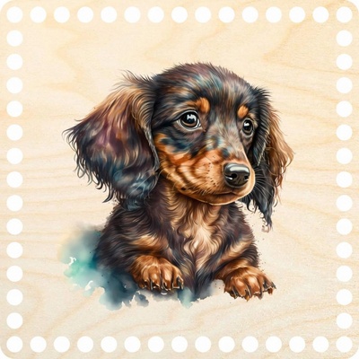 Woody Crafts Dno/víko - čtverec 20x20 cm, Jezevčík