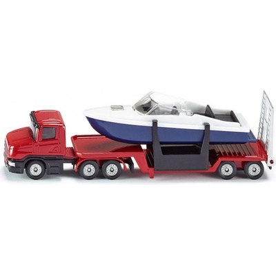 Siku 1613 Auto tahač s podvalníkem a člunem 1:87