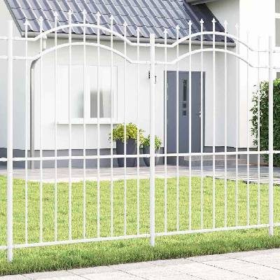 OMAXI Zahradní plot WOERDEN 240 x 215 cm Práškově lakovaná ocel Bílá 764751