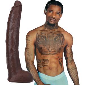 Doc Johnson Damion Dayski - Realistic ULTRASKYN Dildo - 12" / 30 cm - Chocolate