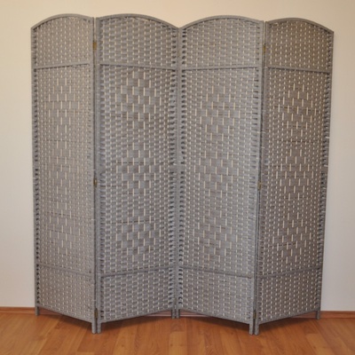 Axin Trading Paravan provázkový čtyřdílný světle šedá