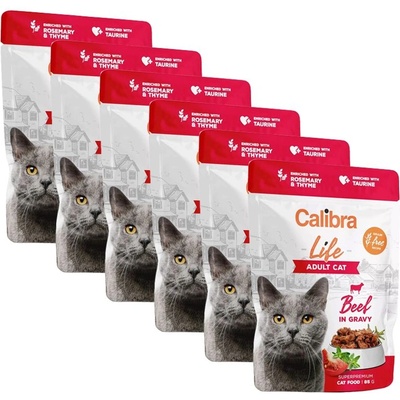 Calibra Cat Life Възрастен говеждо в сос 6 x 85 г