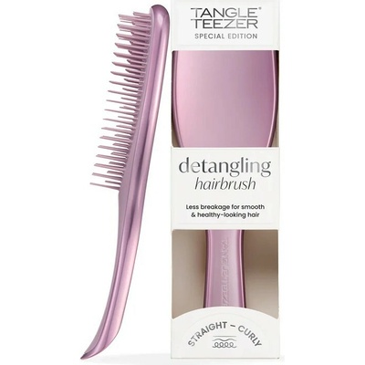 Tangle Teezer Ultimate Detangler Chrome plochá kefa na rovné a kučeravé vlasy Mauve Copper 1 ks