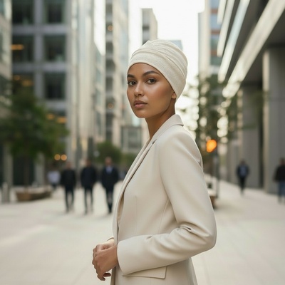 Ebbie Turban lotus madeira Ecru