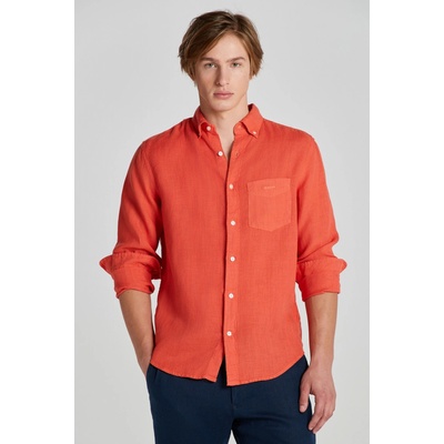 Gant košeľa reg GMNT dyed linen shirt oranžová