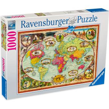 Ravensburger Пъзел Ravensburger от 1000 части - Географска карта (16995)