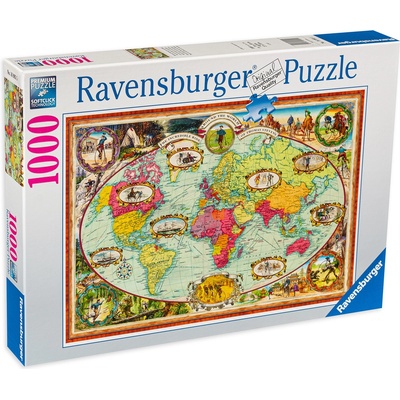 Ravensburger Пъзел Ravensburger от 1000 части - Географска карта (16995)