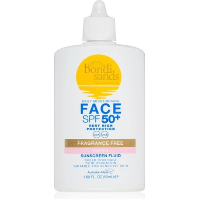 Bondi Sands SPF 50+ Fragrance Free Tinted Face Fluid тониращ защитен крем за лице SPF 50+ 50ml