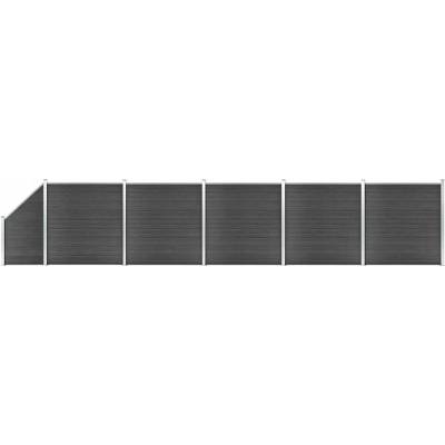 Nabytek XL Set plotového dílce WPC 965 x (105–186) cm černý