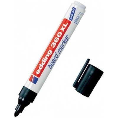 Маркер Edding 360 XL, черен, от 1.5 до 3 mm, за бяла дъска, презареждаем (OK10900111)