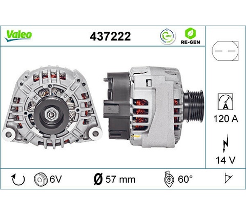 Alternátor VALEO 437222