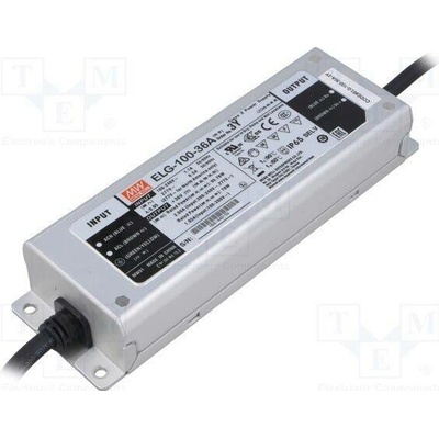 MEAN WELL ELG-100-36A-3Y Napájecí zdroj: spínaný; LED; 96W; 36VDC; 1,33÷2,66A; 100÷305VAC