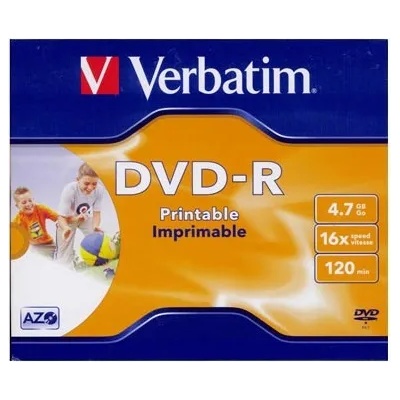 Verbatim 43521 DVD-R 4.7GB/16x/интерфейс за отпечатване/презаписваем DVD (43521)