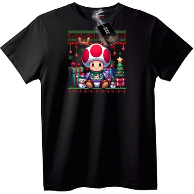NOONEBRAND Тениска Весела коледна жаба - 4XL, Black
