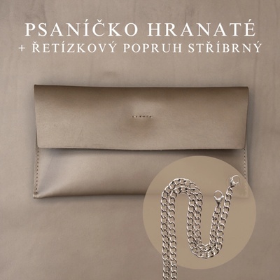 Wood Style psaníčko Hranaté Mokka Řetízkový stříbrný