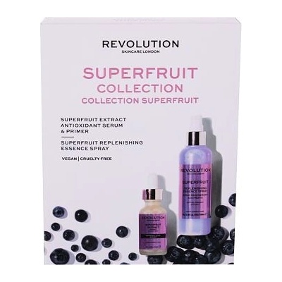 Makeup Revolution London Skincare Superfruit Extract pleťové sérum 30 ml + hydratační pleťový sprej 100 ml darčeková sada