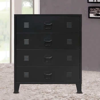 Image 1 of vidaXL Метален скрин, индустриален стил, 78x40x93 см, черен (245963)