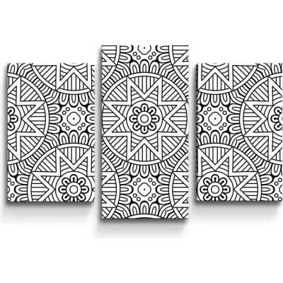 Sablio Obraz - 3-dílný Hvězdy mehendi - 75x50 cm