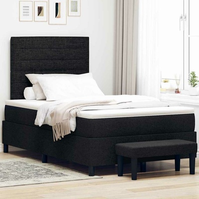zahrada-XL 3343976 Postel s boxspringem s matrací s čelo Černá textil