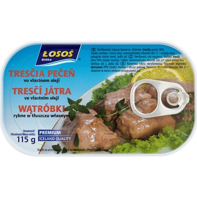 Łosoś Ustka Rybie pečienky vo vlastnom tuku 115 g