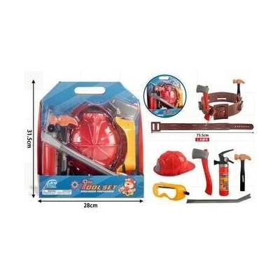Hasičský set s helmou a opaskem, 7 prvků; 31,5x28cm,,