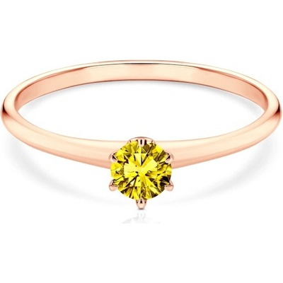 Savicki Zásnubný prsteň The Journey ružové zlato žltý diamant diamanty TJ R6 ZLDIA DIA R