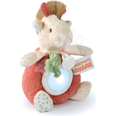 Doudou et Compagnie žirafa s nočným svetlom Nightlight Couleurs Savane červená 15 cm