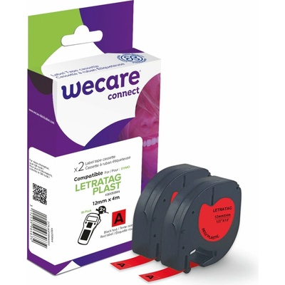 ARMOR WECARE ARMOR páska 2ks kompatibilní s DYMO S0721630,Black/Red,12MM*4M K80058W4