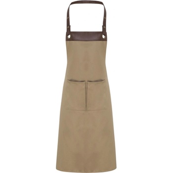 Image 1 of BARTOOL Barista Бежова Дълга Престилка С Джоб - Кожена Горна Част