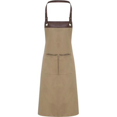 BARTOOL Barista Бежова Дълга Престилка С Джоб - Кожена Горна Част