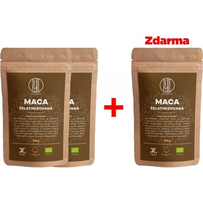 BrainMax Pure Maca želatinovaná BIO prášek 3 x 150 ml