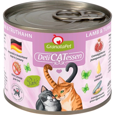GranataPet pro kočky Delicatessen jehněčí maso a krocan 6 x 200 g